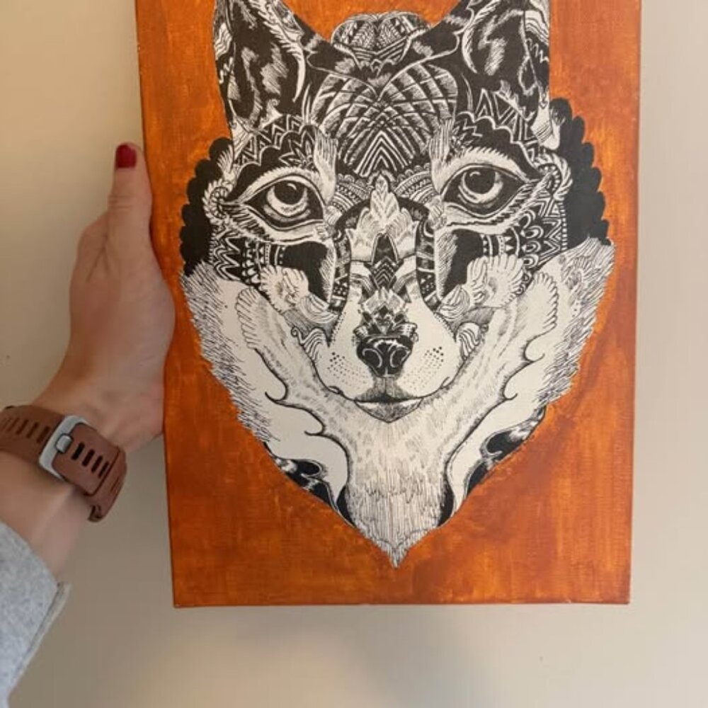 Mandala Fox Canvas Art
